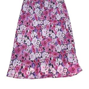 A. Byer Floral Purple  Pink knee length Skirt L Fairycore  Vintage 90s